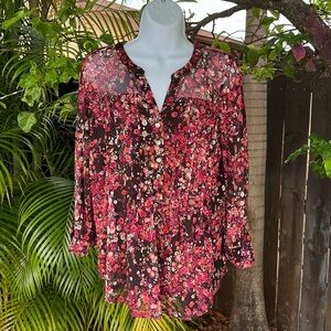 AVA & GRACE Stretchy Double Layer Mesh Top size petite large